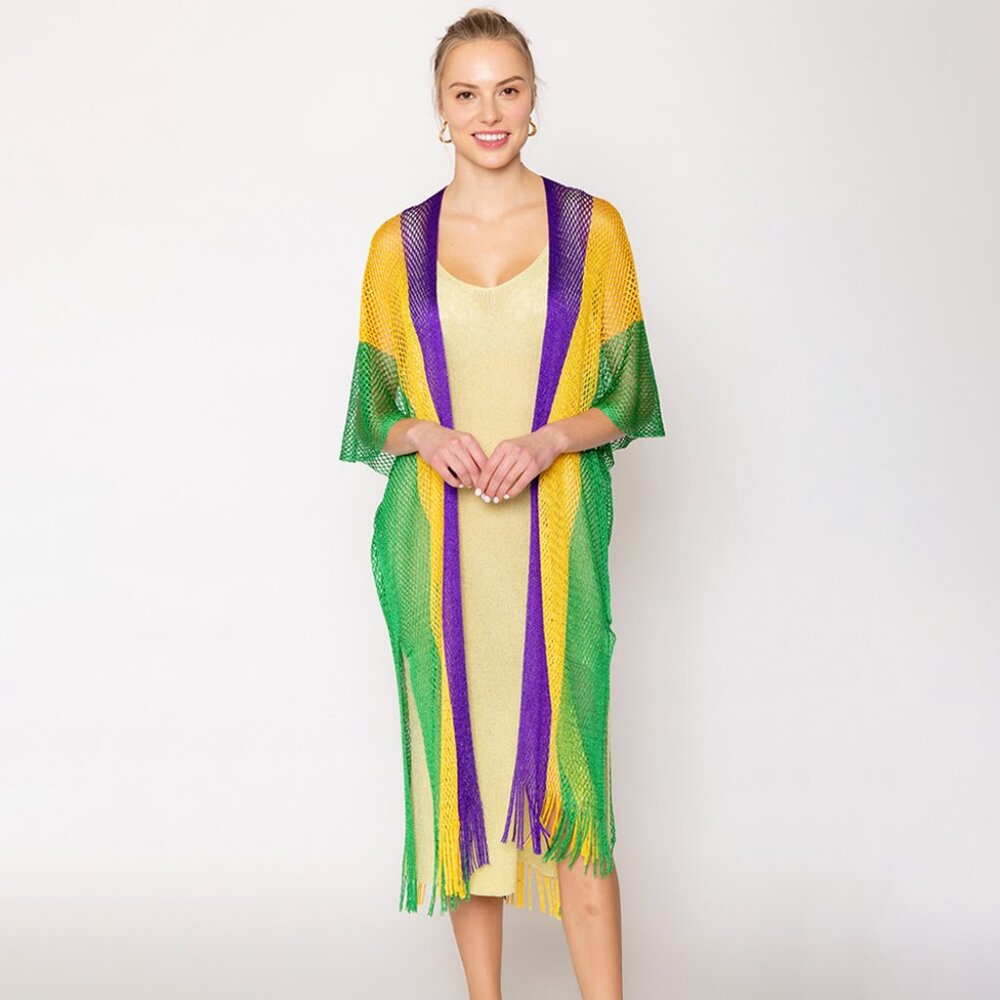 Mardi Gras Kimono Poncho